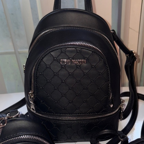 Steve Madden Black Quilted Backpack Trio - Picture 6 of 12